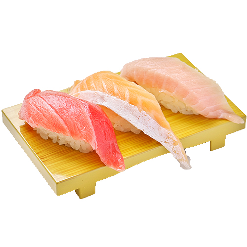 とろ三貫盛り わさび抜き